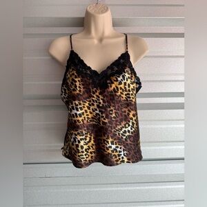 Women’s Y2K Victoria's Secret Sexy Black & Cheetah Print Slip Tank Size Medium